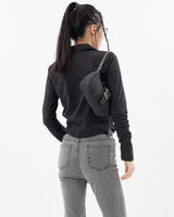 [Raucohouse] Black Multi-Strap Layered Hobo Bag WOMEN 新学期 新商品 韓国人気 日常用 ストリートファッション - コクモト KOCUMOTO