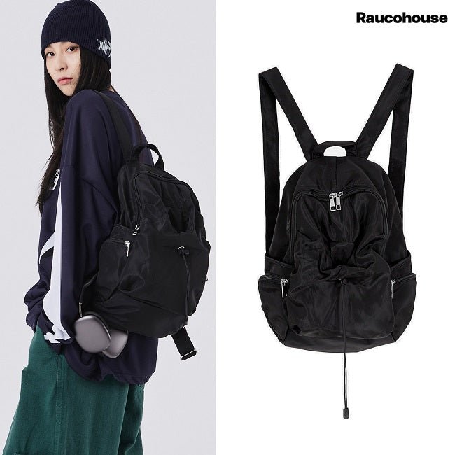 [Raucohouse] Bottle string pocket backpack (UNISEX) ストリートファッション - コクモト KOCUMOTO
