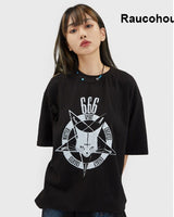 [Raucohouse] Cat spirit print over T-shirt 2色 - コクモト KOCUMOTO