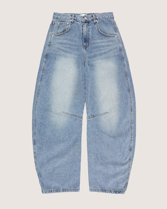 [Raucohouse] Curve Dart Balloon Wide Denim Pants 新商品 男女共用 - コクモト KOCUMOTO