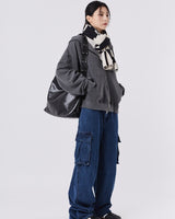 [Raucohouse] Grommet wide-strap shoulder bag (UNISEX) 新商品 韓国人気 韓国ファッション ストリートファッション ショルダーバッグ デイリーバッグ 学生バッグ - コクモト KOCUMOTO