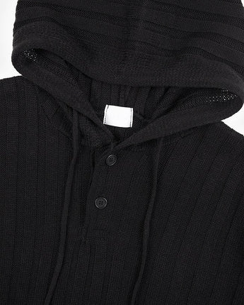 [Raucohouse] Henry neck hooded warmer ribbed over knit 3色 dailylook - コクモト KOCUMOTO