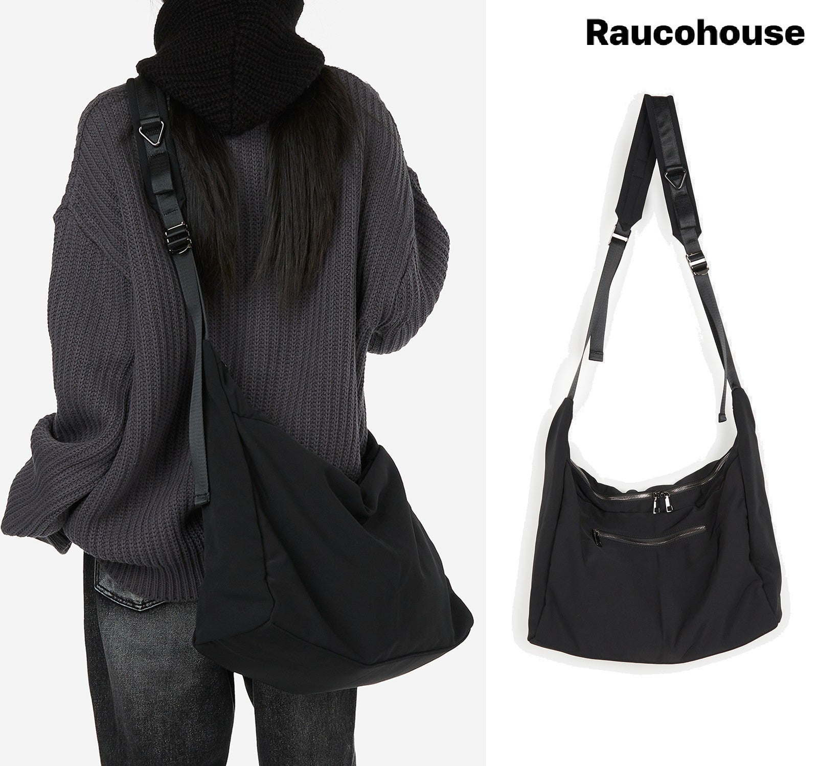 [Raucohouse] Loop zip square cross bag 新商品 デイリーバッグ - コクモト KOCUMOTO