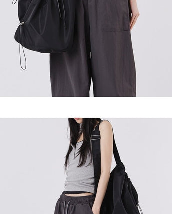 [Raucohouse] multi-string two-way bag (UNISEX) 2色 新商品 韓国人気 韓国ファッション ストリートファッション デイリー 学生 - コクモト KOCUMOTO