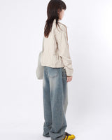 [Raucohouse] Twin cat washed wide denim pants 新商品 男女共用 - コクモト KOCUMOTO