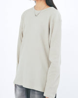 [Raucohouse] Waffle Slab Round Neck Long Sleeves 3色 dailylook - コクモト KOCUMOTO