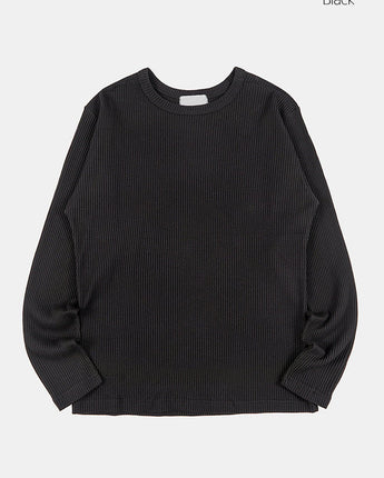 [Raucohouse] Waffle Slab Round Neck Long Sleeves 3色 dailylook - コクモト KOCUMOTO