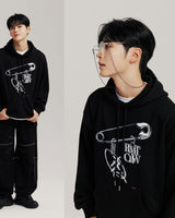 [ROMANTIC CROWN X ZEROBASEONE] 2023F/W SILVER CLIP PENDANT LOGO HOODIE - コクモト KOCUMOTO