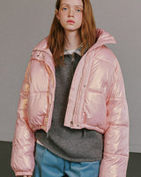 [RONRON] 23F/W STRING HOODIE SHORT ECO PADDING GLOSSY PINK - コクモト KOCUMOTO