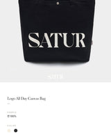 [SATUR] Logo All Day Canvas Bag 2色 新商品 韓国ファッション - コクモト KOCUMOTO