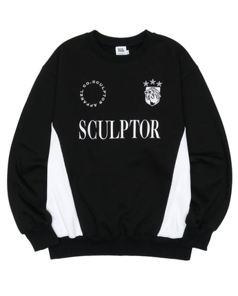 [SCULPTOR] [23F/W] Sports Color Block Sweatshirt Black - コクモト KOCUMOTO