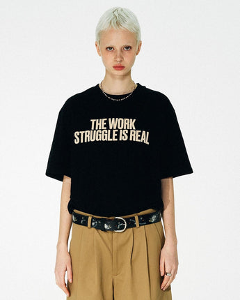 [SCULPTOR] 23S/S 韓国人気 Work Struggle Tee 3色 新商品 男女共用 ストリートファッション - コクモト KOCUMOTO