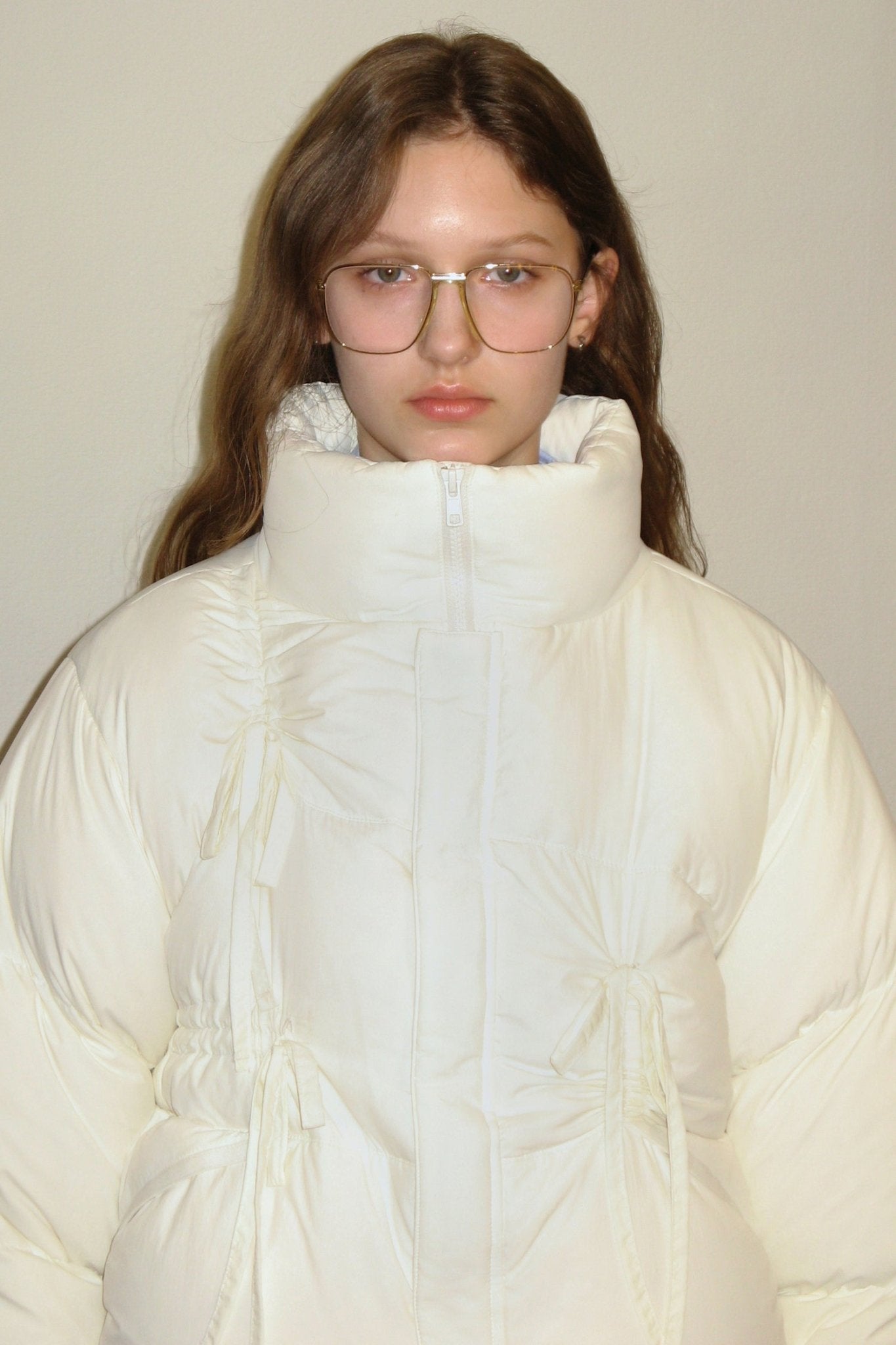 [sinoon] 23F/W IBBON DETAIL PUFFER JACKET (IVORY) - コクモト KOCUMOTO