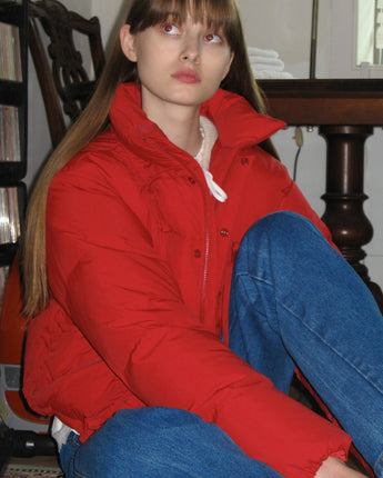 [sinoon] 23F/W IBBON DETAIL PUFFER JACKET (RED) - コクモト KOCUMOTO