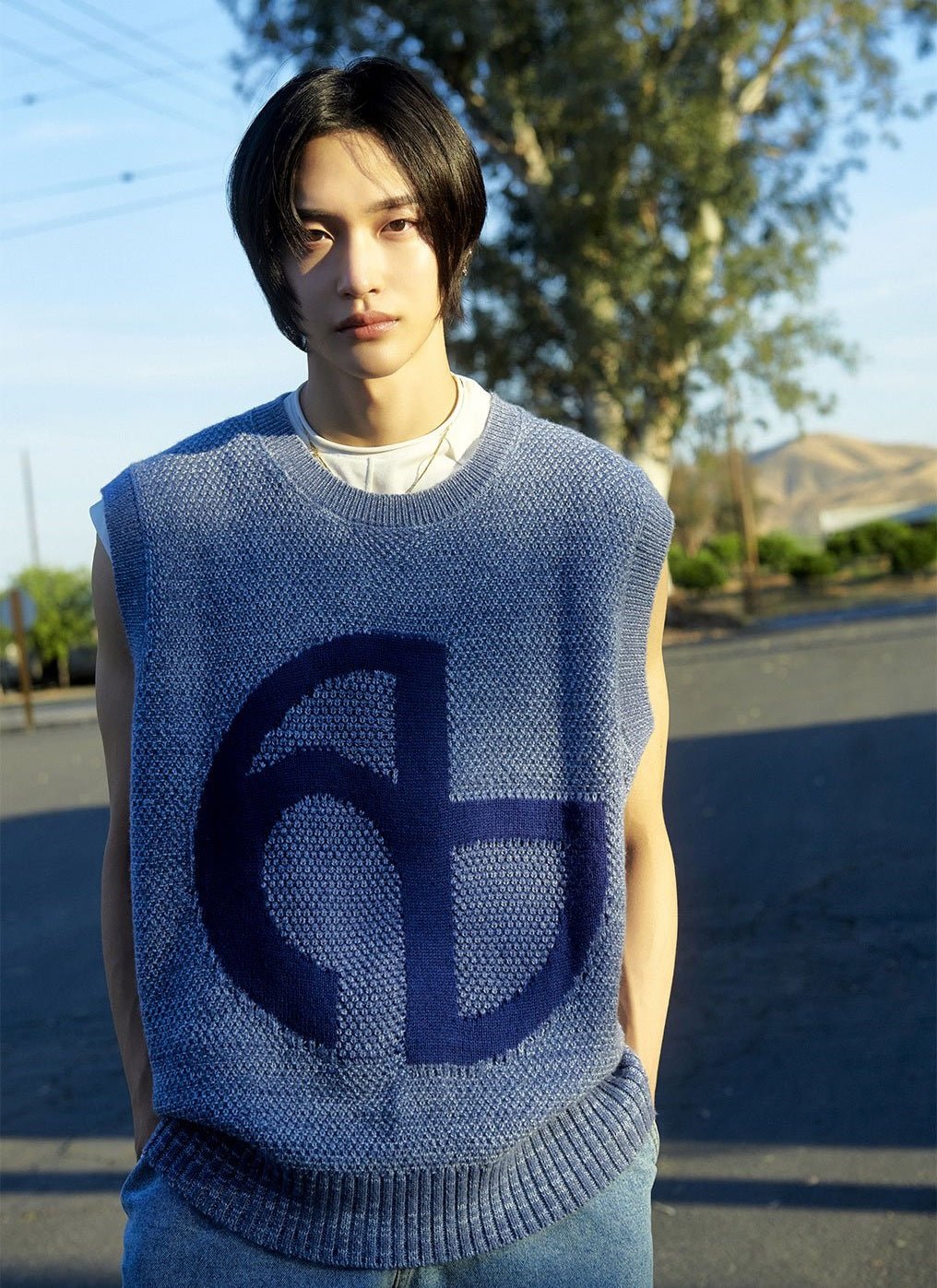 [Snow Peak] 【RIIZE着用】SYMBOL KNIT VEST - STEEL BLUE - コクモト KOCUMOTO