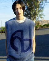 [Snow Peak] 【RIIZE着用】SYMBOL KNIT VEST - STEEL BLUE - コクモト KOCUMOTO