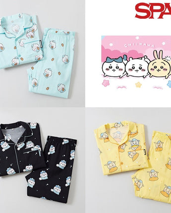 [SPAO][ちいかわ] Something small and cute pajamas 3色 新商品 ホームウェア パジャマ 男女共用  カップルアイテム 長袖パジャマ