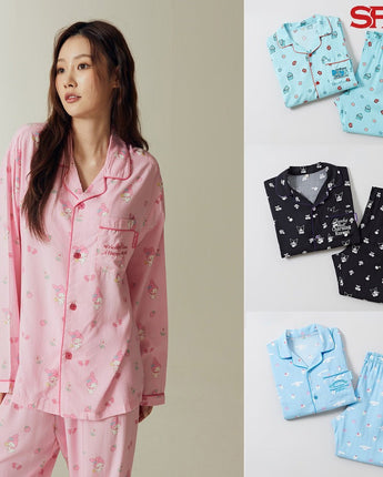 [SPAO][Sanrio characters] サンリオキャラクターズ long sleeve pajamas 4色 新商品 ホームウェア パジャマ 男女共用 カップルアイテム 長袖パジャマ - コクモト KOCUMOTO