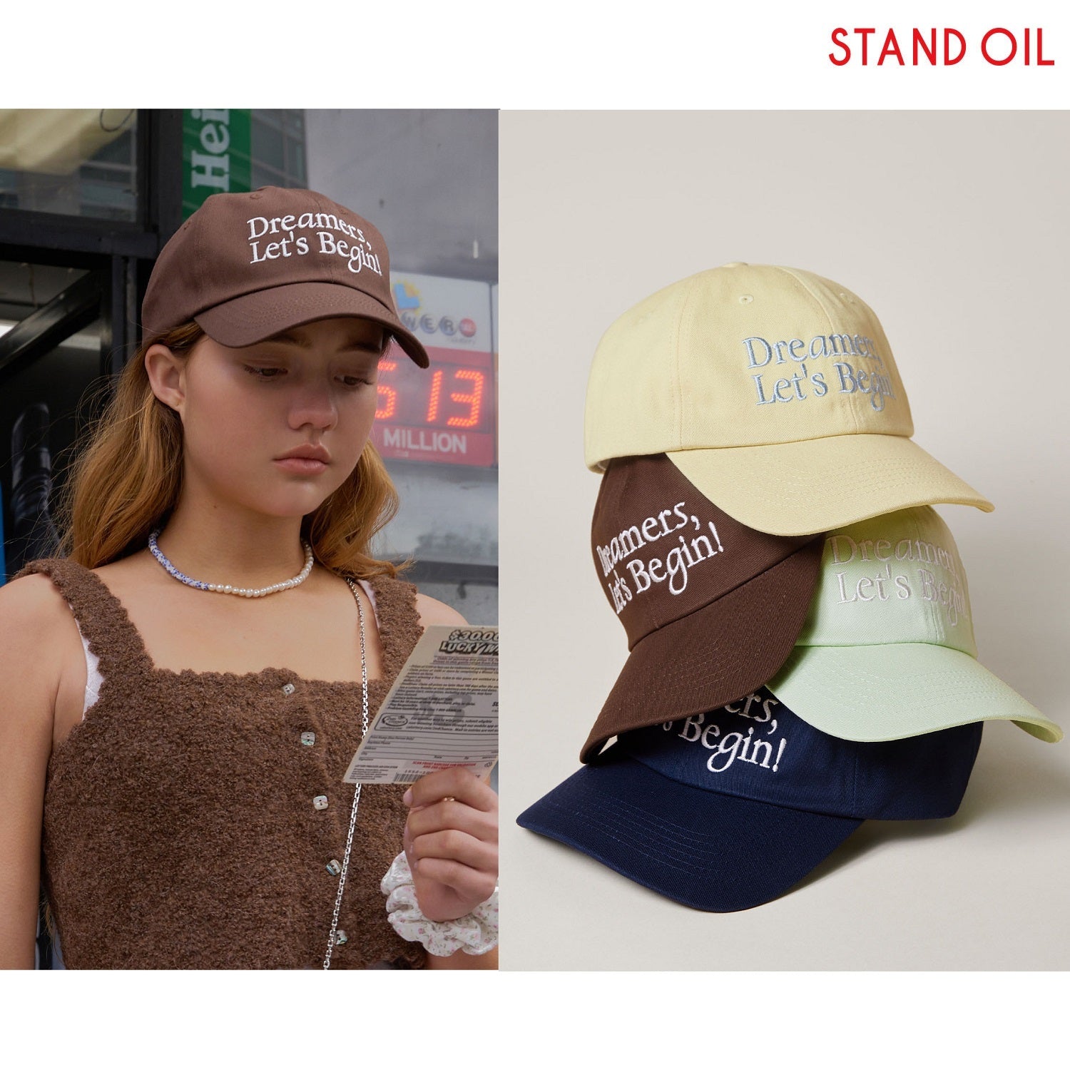 [STAND OIL] Dreamer ball cap 4色 カップルアイテム ストリートファッション - コクモト KOCUMOTO