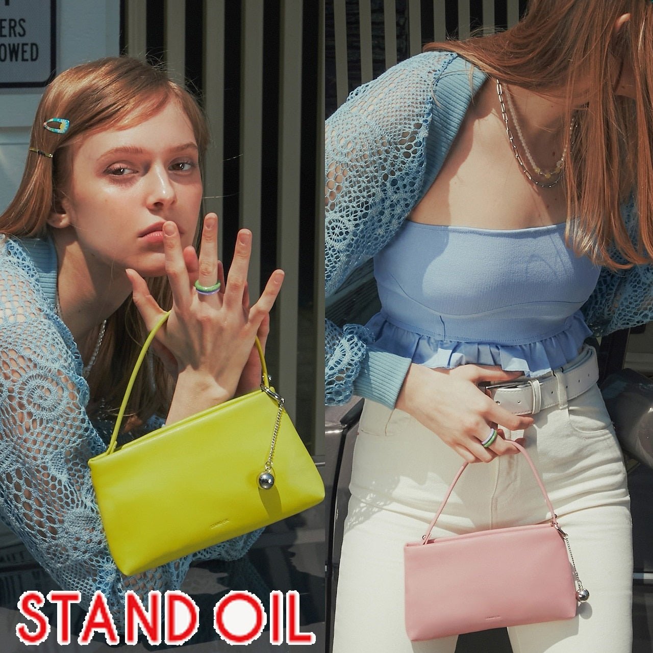 [STAND OIL] Lady Pouch 4色 Vegan Leather 女性バッグ ハンドバッグ ポーチ 韓国人気 韓国ファッション - コクモト KOCUMOTO