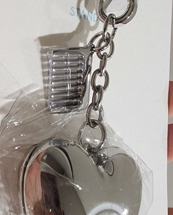 [STAND OIL] Mirror Heart Keyring _SILVER /Tin Zinc & Steel - コクモト KOCUMOTO