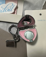 [STAND OIL] Mirror Heart Keyring _SILVER /Tin Zinc & Steel - コクモト KOCUMOTO