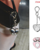 [STAND OIL] Mirror Heart Keyring _SILVER /Tin Zinc & Steel - コクモト KOCUMOTO