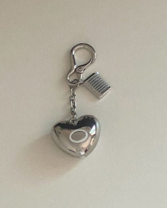 [STAND OIL] Mirror Heart Keyring _SILVER /Tin Zinc & Steel - コクモト KOCUMOTO