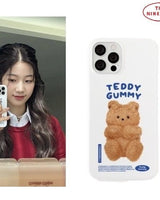 [THE NINE MALL] [LE SSERAFIM_中村一葉 使用] White Baby Teddy Gummy [Hard Phone Case] / iPhone前機種 - コクモト KOCUMOTO