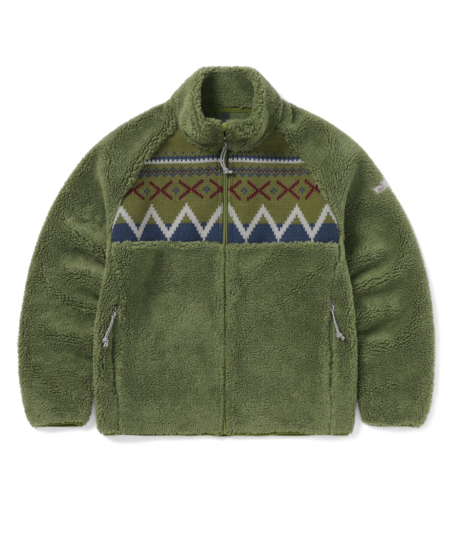 [THISISNEVERTHAT] 23F/W Knit Paneled Fleece Jacket Olive - コクモト KOCUMOTO