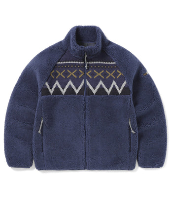 [THISISNEVERTHAT] 23F/W Knit Paneled Fleece Jacket Purple - コクモト KOCUMOTO