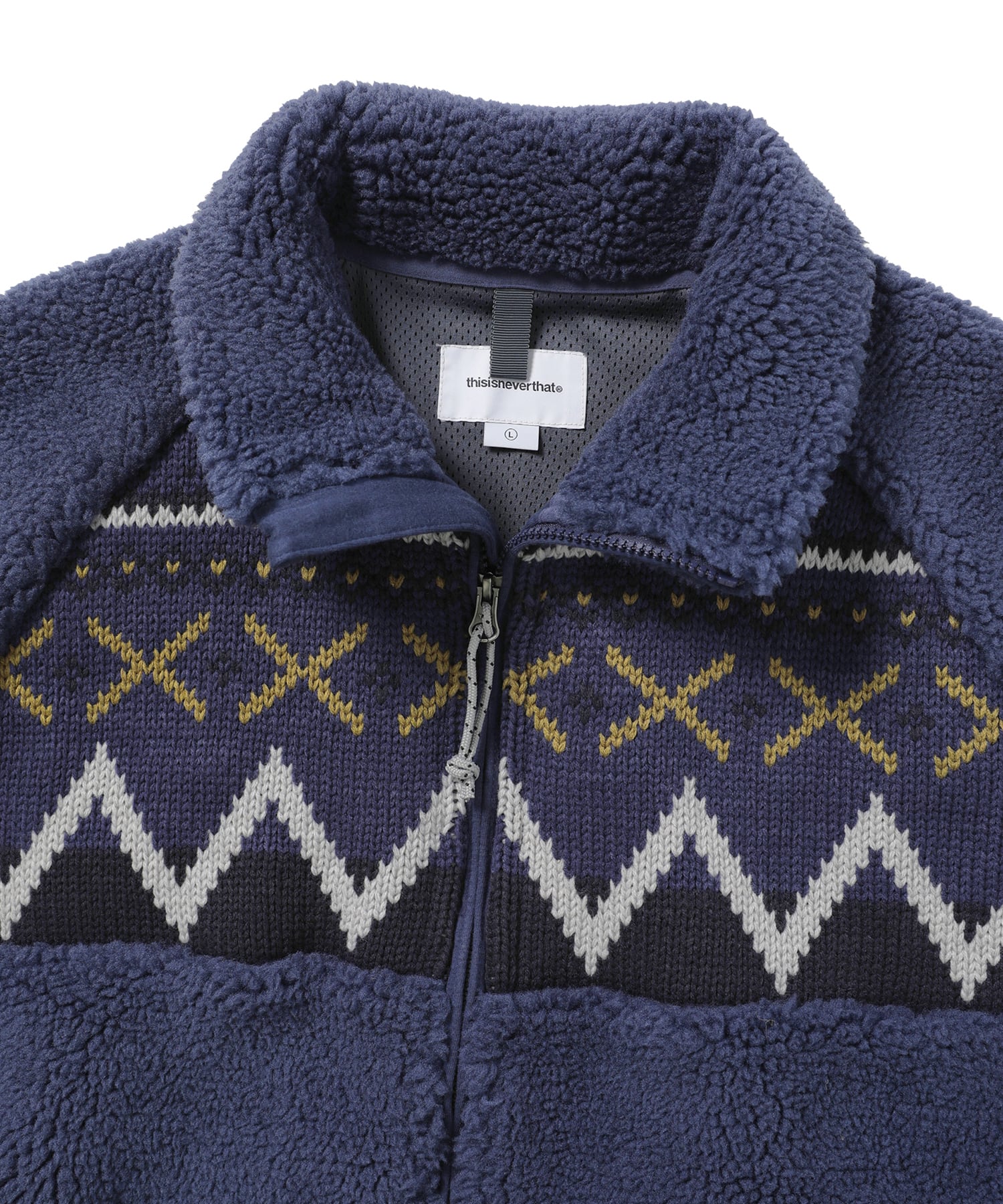 [THISISNEVERTHAT] 23F/W Knit Paneled Fleece Jacket Purple - コクモト KOCUMOTO