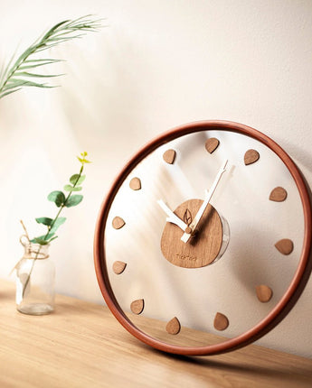 [ticktok studio] 30cm glass tree clover tree clock hands Interior Wall clock 2色 ガラスの木の壁時計 韓国の人気 ホームデコ 贈り物 - コクモト KOCUMOTO