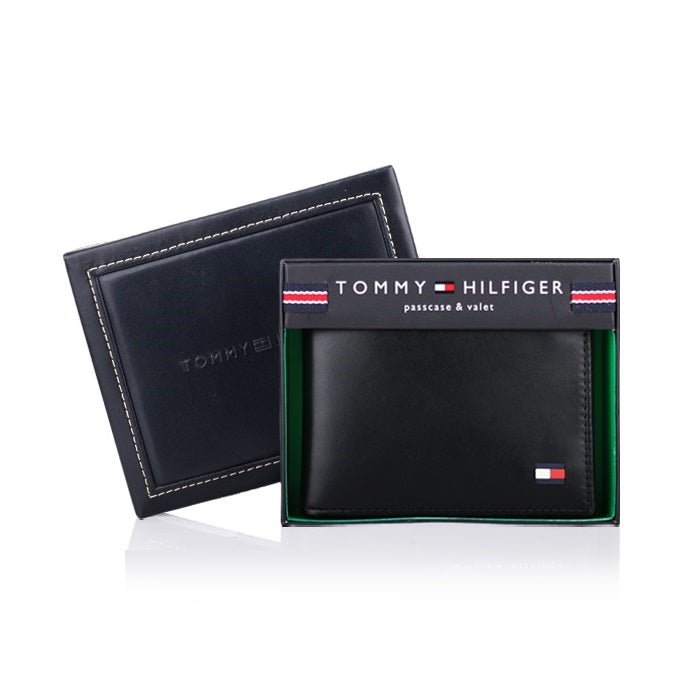 [Tommy Hilfiger] Black Men's Wallet (22x046) WT13 男性財布 贈り物 半財布 カード財布 学生財布 - コクモト KOCUMOTO