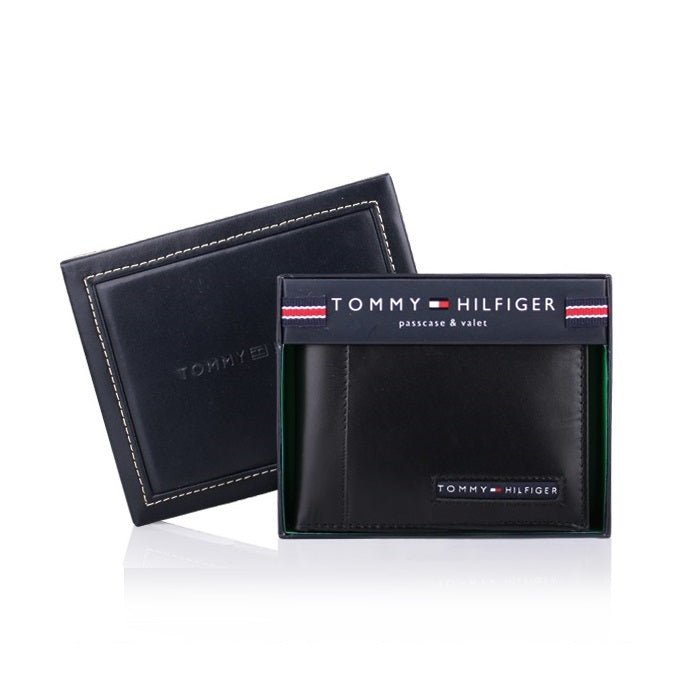 [Tommy Hilfiger] Black Men's Wallet (22x063) WT01 男性財布 贈り物 半財布 カード財布 学生財布 - コクモト KOCUMOTO