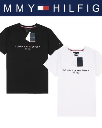 [Tommy Hilfiger] Logo Round Neck Short Sleeve T-Shirt 2色 新商品 男女共用 韓国人気 韓国ファッション カップルアイテム - コクモト KOCUMOTO