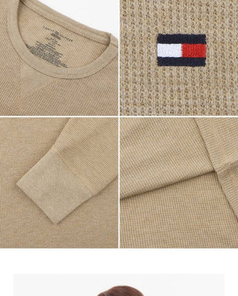 [Tommy Hilfiger] Waffle Thermal Long Sleeve T-Shirt 3色 新商品 男女共用 韓国人気 韓国ファッション カップルアイテム - コクモト KOCUMOTO