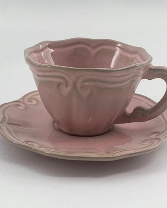 [VBC CASA] Fondaco Baroque tea cup + saucer 4色 340ml 食器セット 韓国人気 家の贈り物 誕生日プレゼント キッチン用品 陶器 高級インテリア - コクモト KOCUMOTO