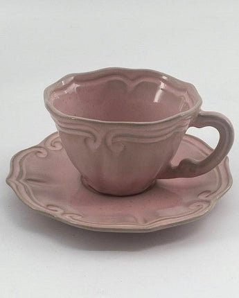 [VBC CASA] Fondaco Baroque tea cup + saucer 4色 340ml 食器セット 韓国人気 家の贈り物 誕生日プレゼント キッチン用品 陶器 高級インテリア - コクモト KOCUMOTO