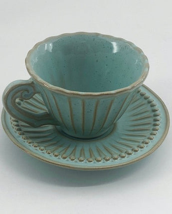 [VBC CASA] Fondaco striped tea cup + saucer 4色 セット商品 韓国人気 家の贈り物 誕生日プレゼント キッチン用品 - コクモト KOCUMOTO