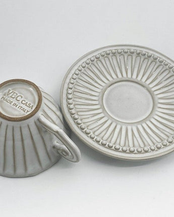 [VBC CASA] Fondaco striped tea cup + saucer 4色 セット商品 韓国人気 家の贈り物 誕生日プレゼント キッチン用品 - コクモト KOCUMOTO