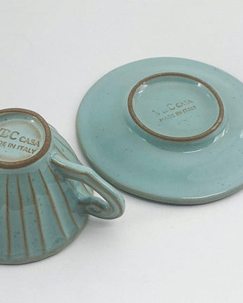 [VBC CASA] Fondaco striped tea cup + saucer 4色 セット商品 韓国人気 家の贈り物 誕生日プレゼント キッチン用品 - コクモト KOCUMOTO