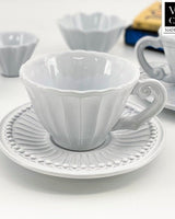 [VBC CASA] Incanto Stripe Tea Cup + Saucer マグカップ 食器セット 韓国人気 家の贈り物 誕生日プレゼント キッチン用品 陶器 高級インテリア - コクモト KOCUMOTO