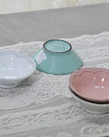 [VBC CASA] Lace Small round/Cereal bowl 4色 皿 食器セット 韓国人気 家の贈り物 誕生日プレゼント キッチン用品 陶器 高級インテリア - コクモト KOCUMOTO