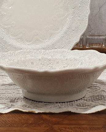 [VBC CASA] Lace Small round/Cereal bowl 4色 皿 食器セット 韓国人気 家の贈り物 誕生日プレゼント キッチン用品 陶器 高級インテリア - コクモト KOCUMOTO