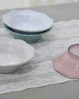 [VBC CASA] Lace Small round/Cereal bowl 4色 皿 食器セット 韓国人気 家の贈り物 誕生日プレゼント キッチン用品 陶器 高級インテリア - コクモト KOCUMOTO