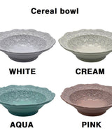 [VBC CASA] Lace Small round/Cereal bowl 4色 皿 食器セット 韓国人気 家の贈り物 誕生日プレゼント キッチン用品 陶器 高級インテリア - コクモト KOCUMOTO