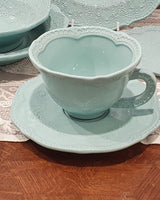 [VBC CASA] Lace tea cup + saucer 4色 マグカップ 食器セット 韓国人気 家の贈り物 誕生日プレゼント キッチン用品 陶器 高級インテリア - コクモト KOCUMOTO