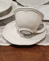 [VBC CASA] Lace tea cup + saucer 4色 マグカップ 食器セット 韓国人気 家の贈り物 誕生日プレゼント キッチン用品 陶器 高級インテリア - コクモト KOCUMOTO