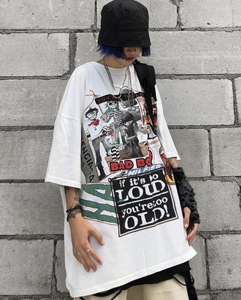 [VINSEIANG]韓国ファッションオールドスクールプリンティングルーズフィットTシャツ - コクモト KOCUMOTO